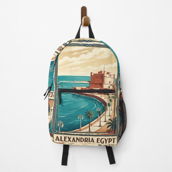 Item preview, Alexandria Egypt Vintage Travel Poster – Qaitbay Citadel & Mediterranean designed and sold by Bomax121.