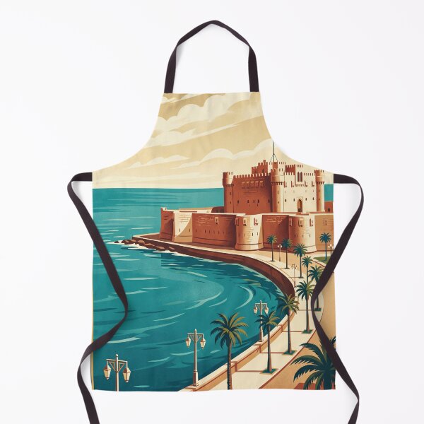 Item preview, Alexandria Egypt Vintage Travel Poster – Qaitbay Citadel & Mediterranean designed and sold by Bomax121.