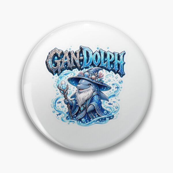 Item preview, GAN-DOLPH Wise Dolphin Wizard Wordplay Sticker designed and sold by Imaginarium of Chaos falcon88 .