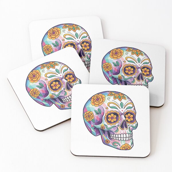 Item preview, Colorful Floral Sugar Skull Illustration | Mexican Calavera Day of the Dead Art designed and sold by Ecocrushstudio.