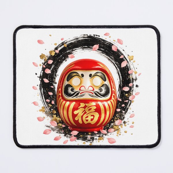 Item preview, Red Daruma & Sakura – Japanese Zen Fortune Illustration designed and sold by ichiyori.
