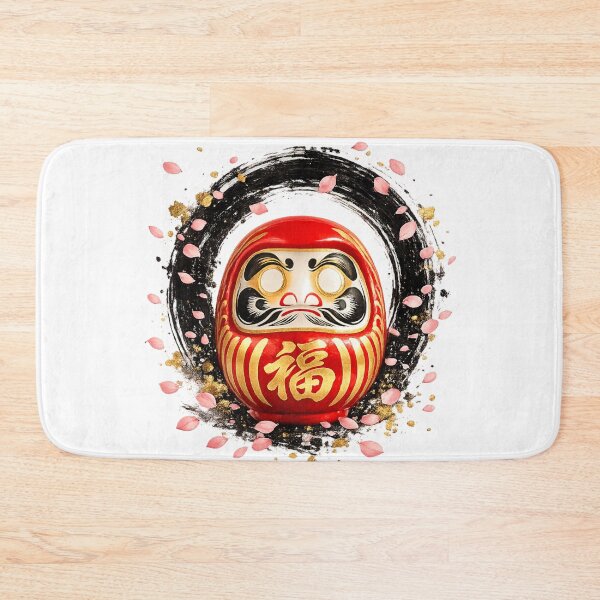 Item preview, Red Daruma & Sakura – Japanese Zen Fortune Illustration designed and sold by ichiyori.