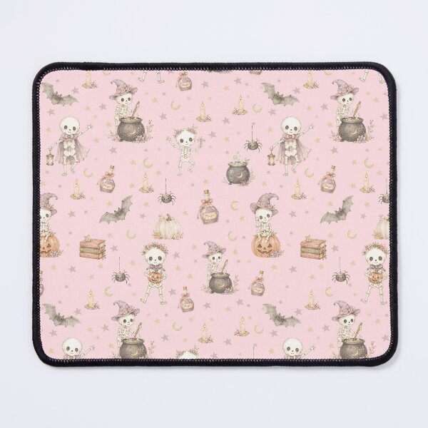 Item preview, Cute Pastel Halloween Skeleton Pattern | Kawaii Spooky Watercolor Skeletons, Bats & Pumpkins Cottagecore Design designed and sold by PaperyAndInk.