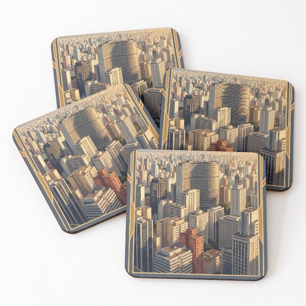 Item preview, São Paulo Brazil Vintage Travel Poster – Copan Building & Skyline designed and sold by Bomax121.