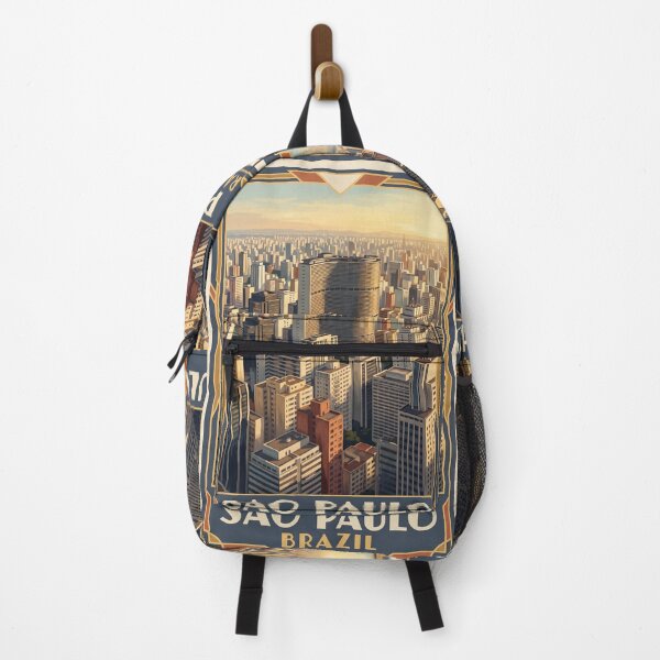 Item preview, São Paulo Brazil Vintage Travel Poster – Copan Building & Skyline designed and sold by Bomax121.