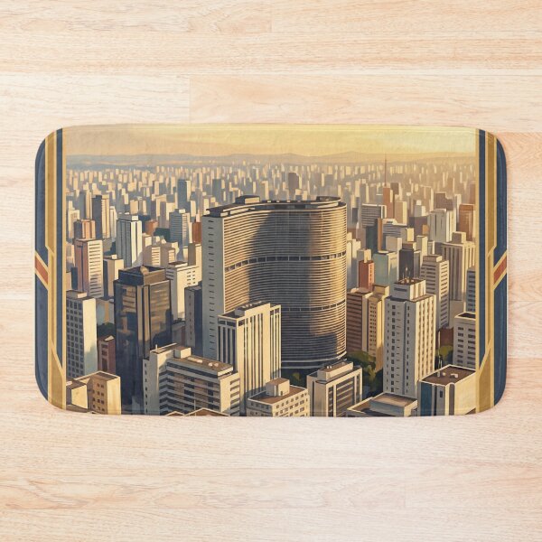 Item preview, São Paulo Brazil Vintage Travel Poster – Copan Building & Skyline designed and sold by Bomax121.