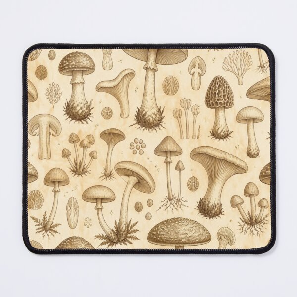 Item preview, Vintage Mushroom Botanical Sketch Pattern Art designed and sold by bvdesignart.