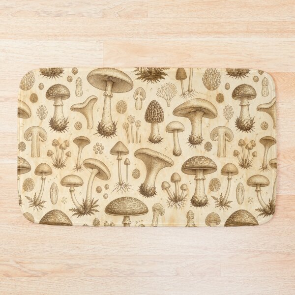 Item preview, Vintage Mushroom Botanical Sketch Pattern Art designed and sold by bvdesignart.
