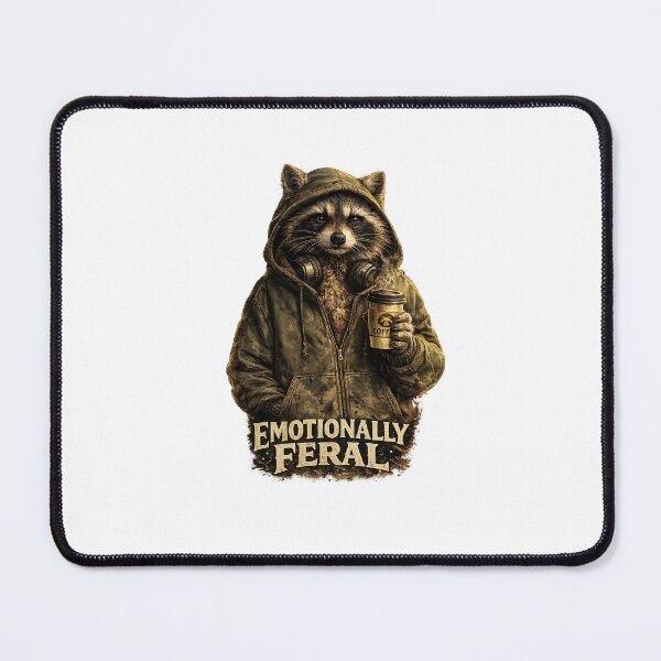 Item preview, Emotionally Feral Raccoon | Funny Coffee Lover Vintage Hoodie & T-Shirt to designed and sold by Norique_7.