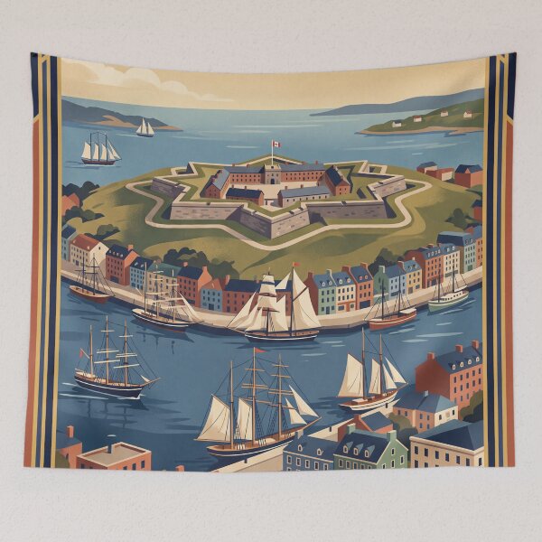 Item preview, Halifax Canada Vintage Travel Poster – Citadel & Harbour designed and sold by Bomax121.