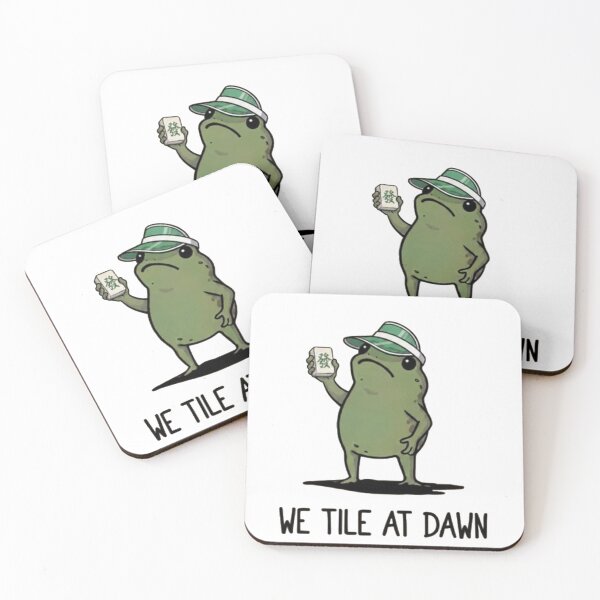 Item preview, We Tile At Dawn Mahjong - Funny Frog designed and sold by Gbriel3.