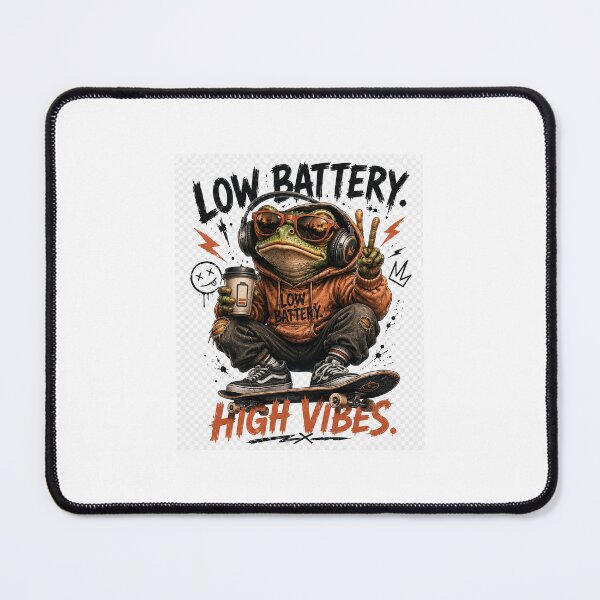 Item preview, Low Battery High Vibes Frog | Funny Skater Frog Streetwear T-Shirt designed and sold by Norique_7.