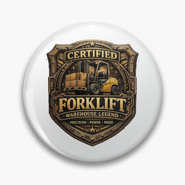 Item preview, Forklift Certified Warehouse Legend Vintage Badge designed and sold by RetroNibylander.
