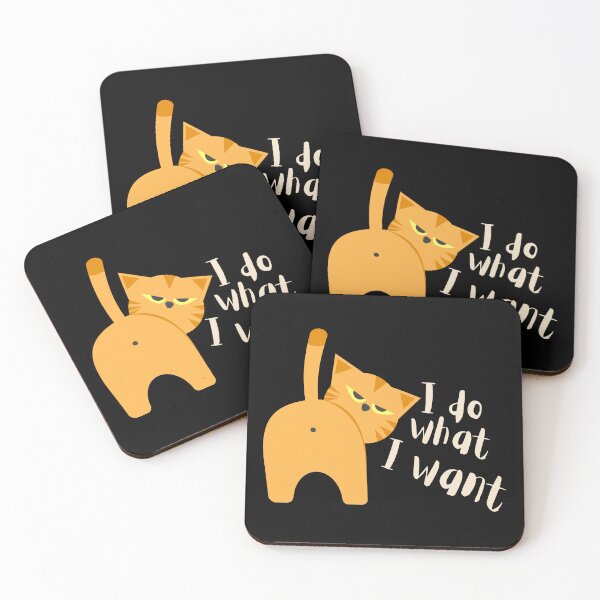 Item preview, I Do What I Want – Grumpy Animal Ginger Cat Minimalist Funny Cat Lover Gift designed and sold by Artycom.