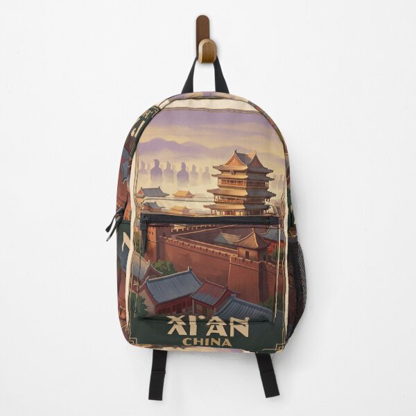 Item preview, Xi’an China Vintage Travel Poster – Ancient City Wall & Terracotta Army designed and sold by Bomax121.