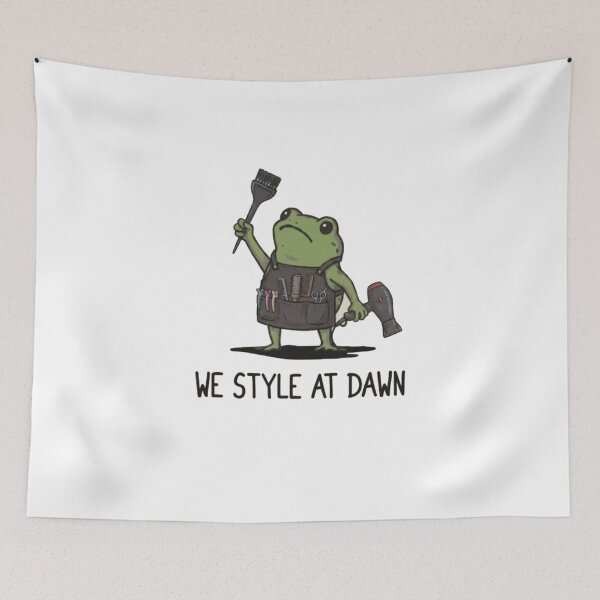 Item preview, We Style At Dawn Hair Stylist - Funny Frog designed and sold by Gbriel3.