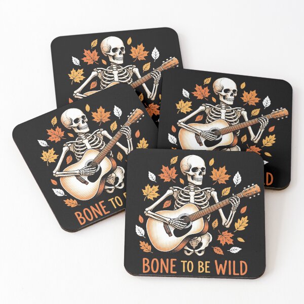 Item preview, Bone To Be Wild Acoustic Guitar Skeleton Fall Autumn Leaves designed and sold by TeNovaStudio ⭐⭐⭐⭐⭐.