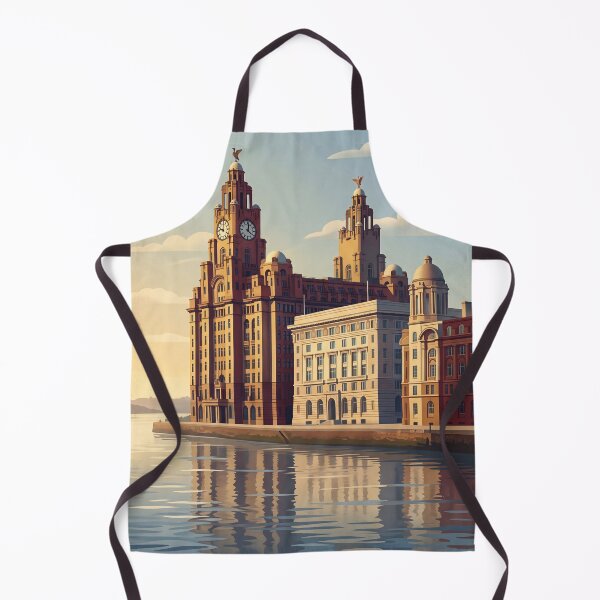 Item preview, Liverpool England Vintage Travel Poster – Royal Liver Building & Mersey designed and sold by Bomax121.