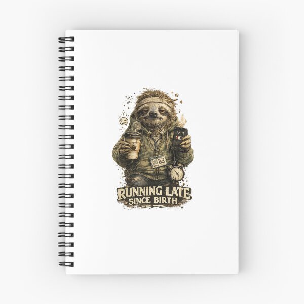 Item preview, Running Late Since Birth Sloth | Funny Coffee Lover Vintage T-Shirt designed and sold by Norique_7.