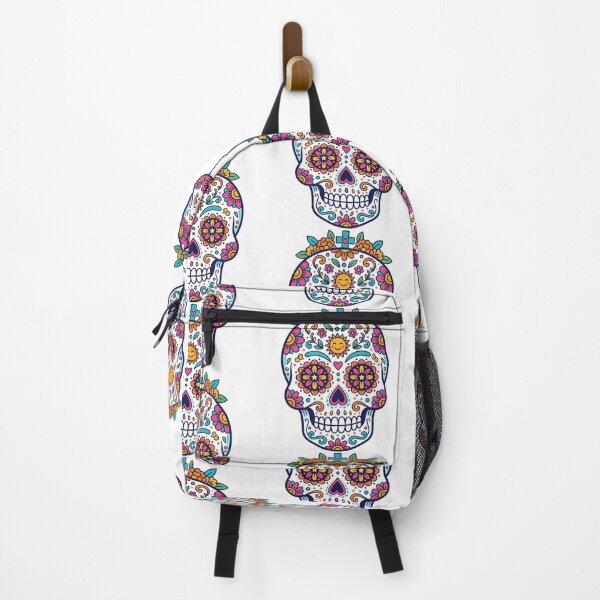 Item preview, Colorful Folk Art Sugar Skull | Floral Day of the Dead Calavera Illustration designed and sold by Ecocrushstudio.