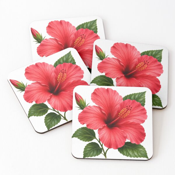 Item preview, Red Hibiscus Flower Botanical Illustration designed and sold by Mikena1996.
