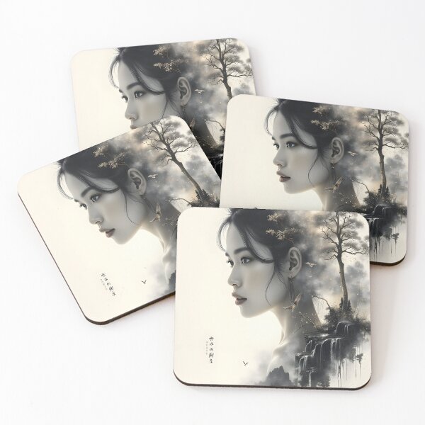 Item preview, Ethereal Woman in Surreal Landscape | Fantasy Portrait Art designed and sold by DreamyWallVibes.
