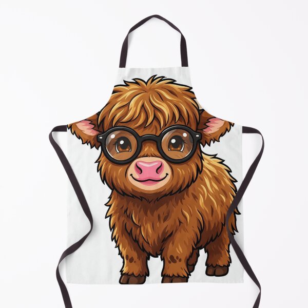 Item preview, Cute Highland cow wearing round glasses designed and sold by DVerse Studio.