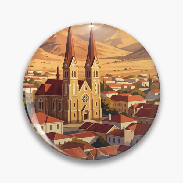 Item preview, Windhoek Namibia Vintage Travel Poster – Christ Church & Hills designed and sold by Bomax121.