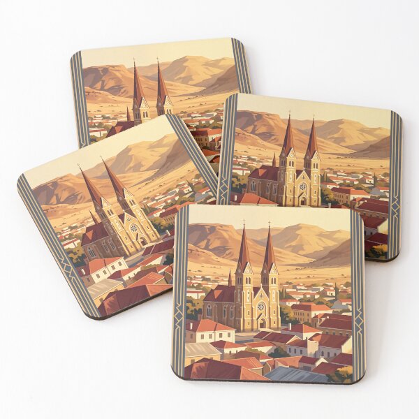 Item preview, Windhoek Namibia Vintage Travel Poster – Christ Church & Hills designed and sold by Bomax121.