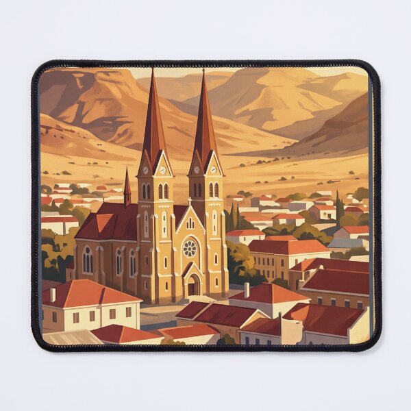 Item preview, Windhoek Namibia Vintage Travel Poster – Christ Church & Hills designed and sold by Bomax121.