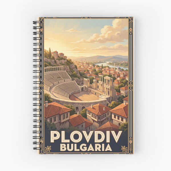Item preview, Plovdiv Bulgaria Vintage Travel Poster – Ancient Theatre & Old Town designed and sold by Bomax121.