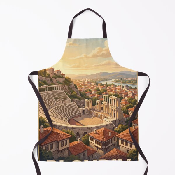 Item preview, Plovdiv Bulgaria Vintage Travel Poster – Ancient Theatre & Old Town designed and sold by Bomax121.