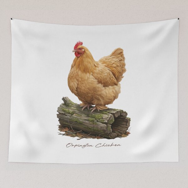Item preview, Orpington Chicken on Rustic Wood Bird Illustration designed and sold by Takeda-art.