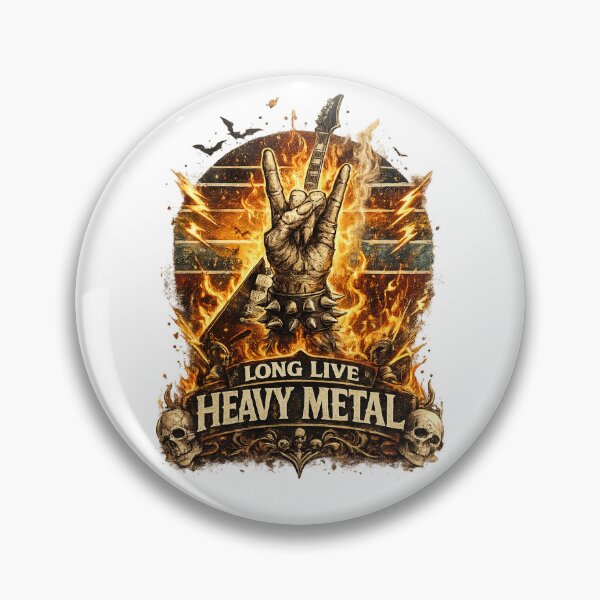 Artikelvorschau, Es lebe Heavy Metal! | Vintage-Rock-Gitarren-Totenkopf-T-Shirt entworfen und verkauft von Norique_7.