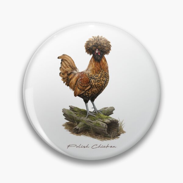 Item preview, Polish Chicken on Mossy Log Bird Illustration designed and sold by Takeda-art.