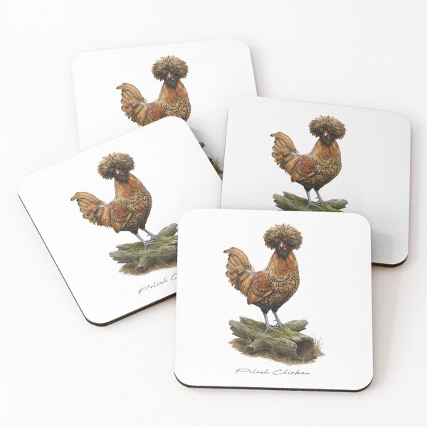 Item preview, Polish Chicken on Mossy Log Bird Illustration designed and sold by Takeda-art.