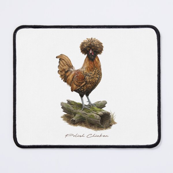 Item preview, Polish Chicken on Mossy Log Bird Illustration designed and sold by Takeda-art.