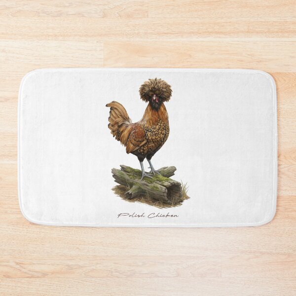 Item preview, Polish Chicken on Mossy Log Bird Illustration designed and sold by Takeda-art.