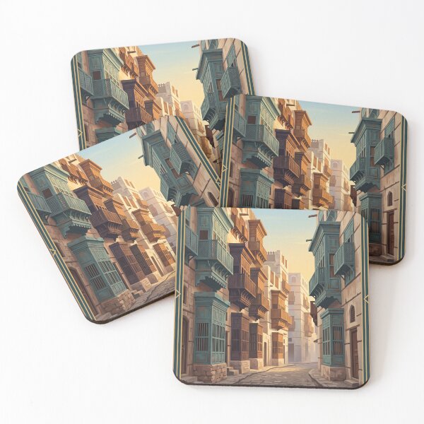 Item preview, Jeddah Saudi Arabia Vintage Travel Poster – Al-Balad Old Town designed and sold by Bomax121.