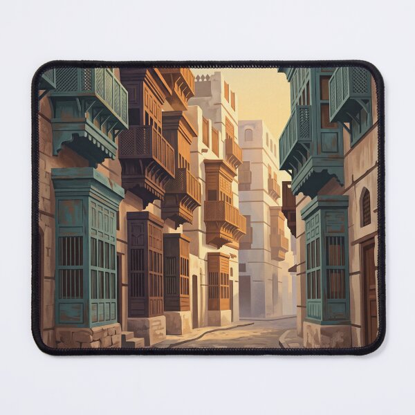 Item preview, Jeddah Saudi Arabia Vintage Travel Poster – Al-Balad Old Town designed and sold by Bomax121.