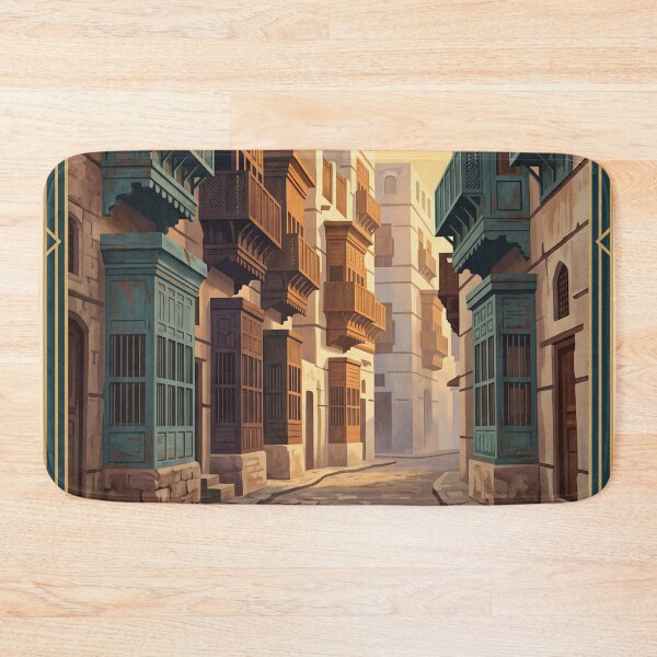 Item preview, Jeddah Saudi Arabia Vintage Travel Poster – Al-Balad Old Town designed and sold by Bomax121.