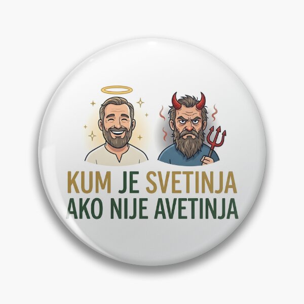 Item preview, Funny Kum Je Svetinja Ako Nije Avetinja Sticker | Balkan Godfather Angel Devil Sticker | Montenegrin Humor Vinyl Decal | Best Man Gift Sticker designed and sold by SergioMiklos.