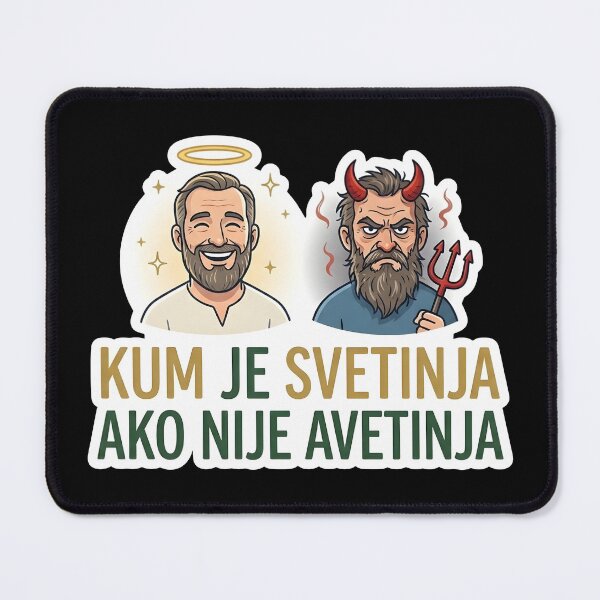 Item preview, Funny Kum Je Svetinja Ako Nije Avetinja Sticker | Balkan Godfather Angel Devil Sticker | Montenegrin Humor Vinyl Decal | Best Man Gift Sticker designed and sold by SergioMiklos.