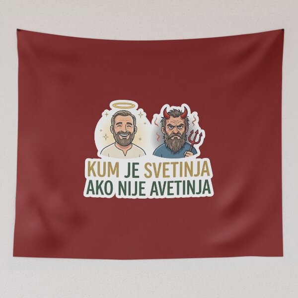 Item preview, Funny Kum Je Svetinja Ako Nije Avetinja Sticker | Balkan Godfather Angel Devil Sticker | Montenegrin Humor Vinyl Decal | Best Man Gift Sticker designed and sold by SergioMiklos.