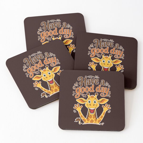 Item preview, Have a Good Day – Happy Giraffe Positive Vibes designed and sold by Stef Ringoot, cartoons and illustrations.
