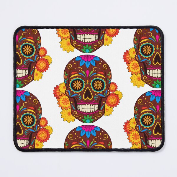 Item preview, Dark Floral Sugar Skull | Elegant Brown Calavera Day of the Dead Folk Art designed and sold by Ecocrushstudio.