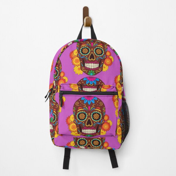 Item preview, Dark Floral Sugar Skull | Elegant Brown Calavera Day of the Dead Folk Art designed and sold by Ecocrushstudio.