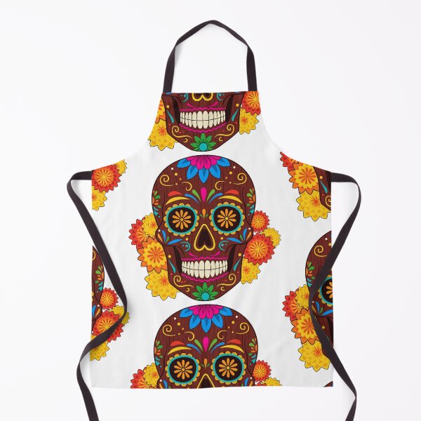 Item preview, Dark Floral Sugar Skull | Elegant Brown Calavera Day of the Dead Folk Art designed and sold by Ecocrushstudio.