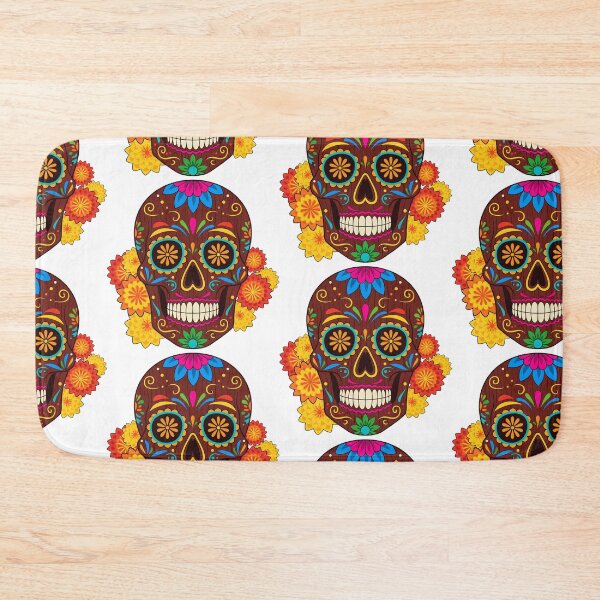 Item preview, Dark Floral Sugar Skull | Elegant Brown Calavera Day of the Dead Folk Art designed and sold by Ecocrushstudio.