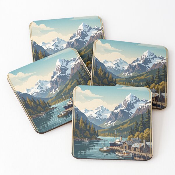 Item preview, Ushuaia Argentina Vintage Travel Poster – Beagle Channel & Mountains designed and sold by Bomax121.